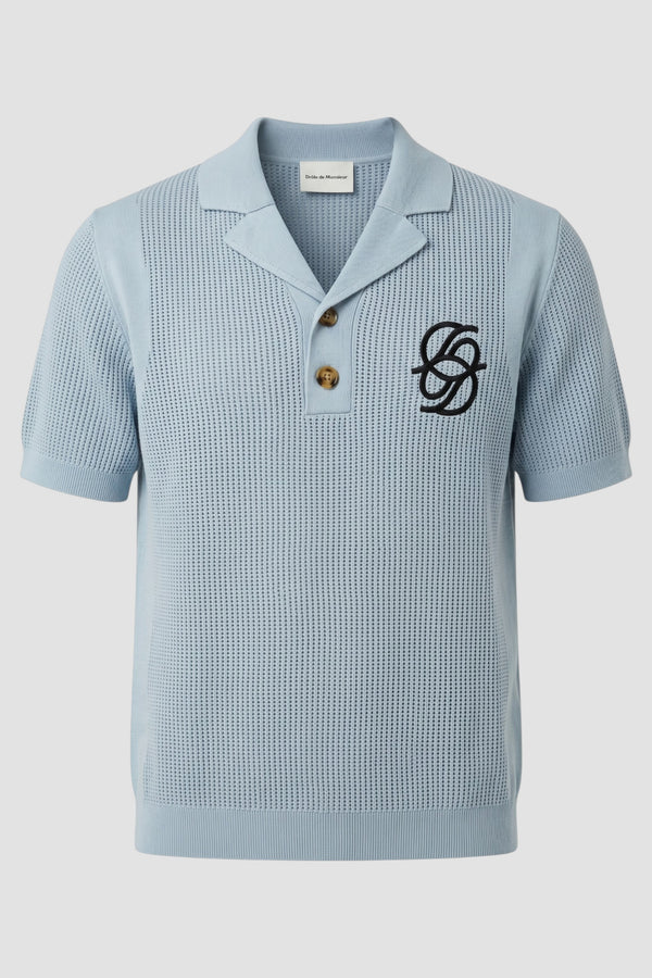 Monogram knit polo shirt - 1