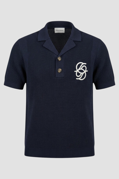 Monogram knit polo shirt