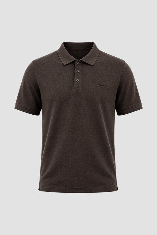 Polo Mackinack in piqué di cotone elasticizzato tinta in capo