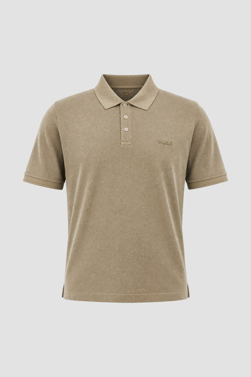 Polo Mackinack in piqué di cotone elasticizzato tinta in capo