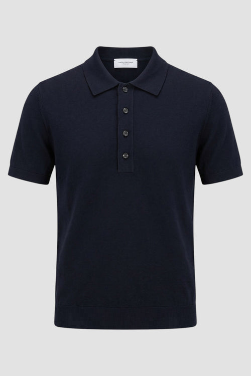 Maglia a polo in seta e cotone