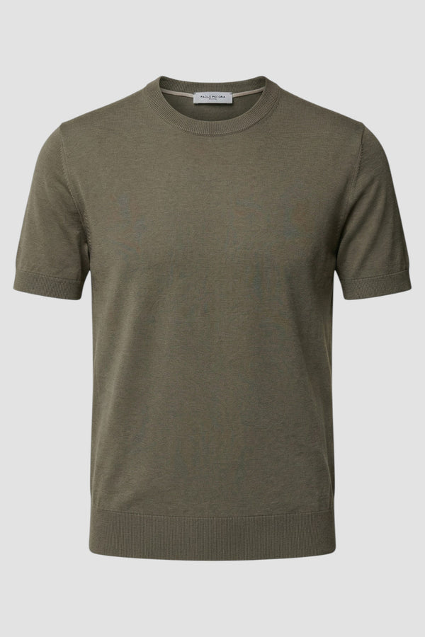 Crew-neck silk and cotton jumper - 1