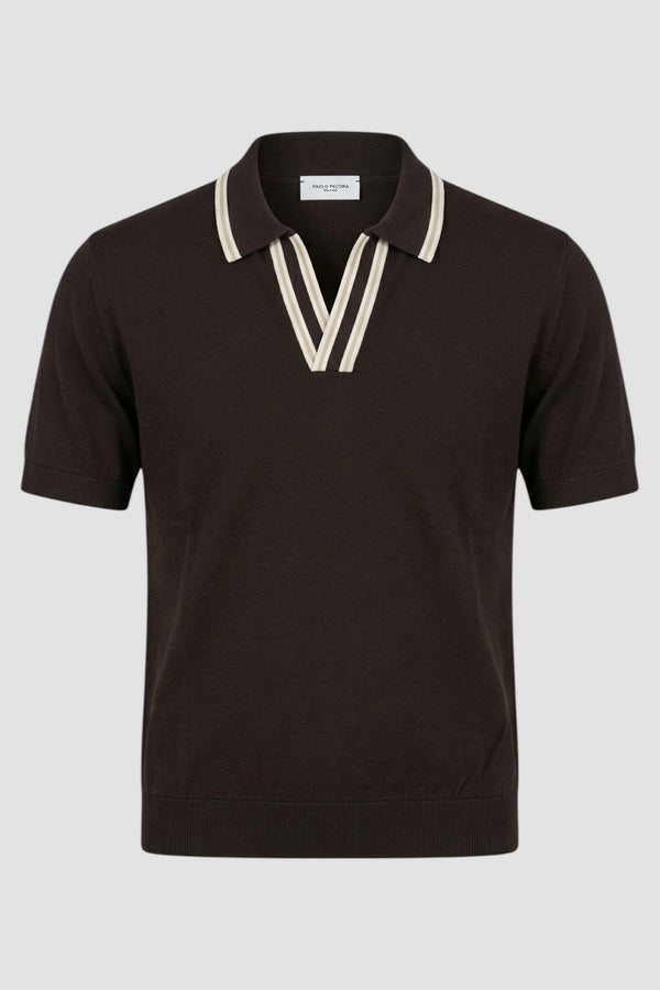 Silk and cotton polo shirt - 1