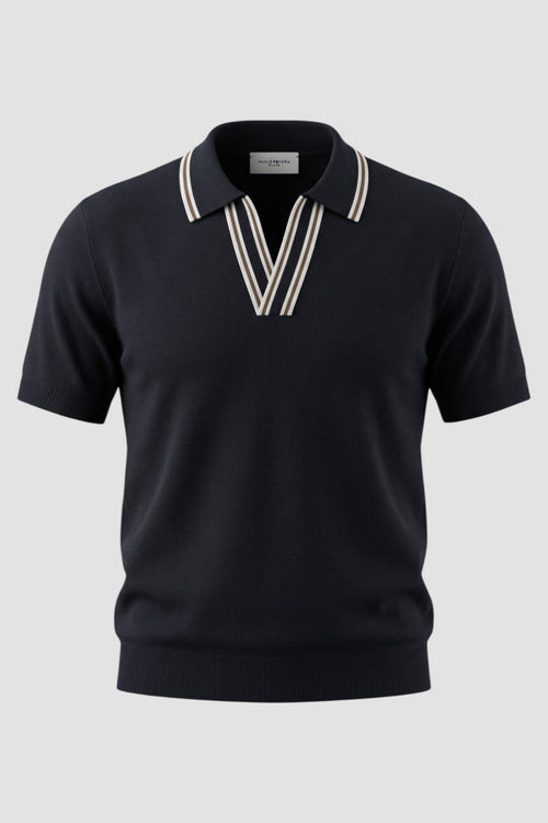 Silk and cotton polo shirt