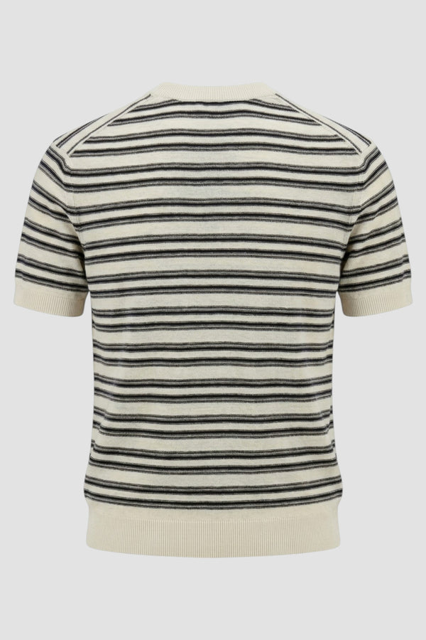 Striped crew neck silk sweater - 3