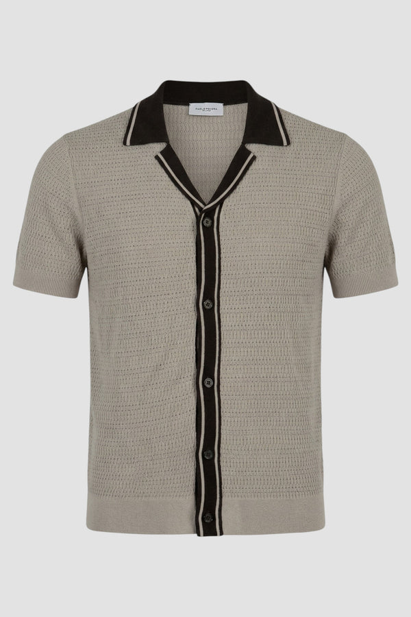 Camicia in maglia a punto diagonale - 1