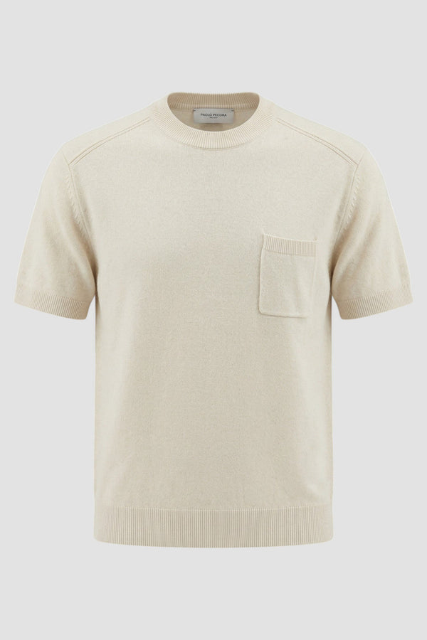 Crew neck bouclé silk sweater - 1