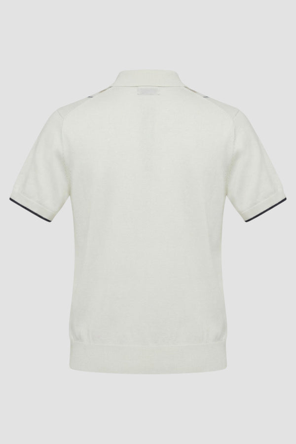 Cotton polo shirt with argyle pattern - 3