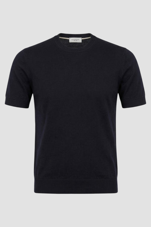 Crew-neck silk and cotton jumper