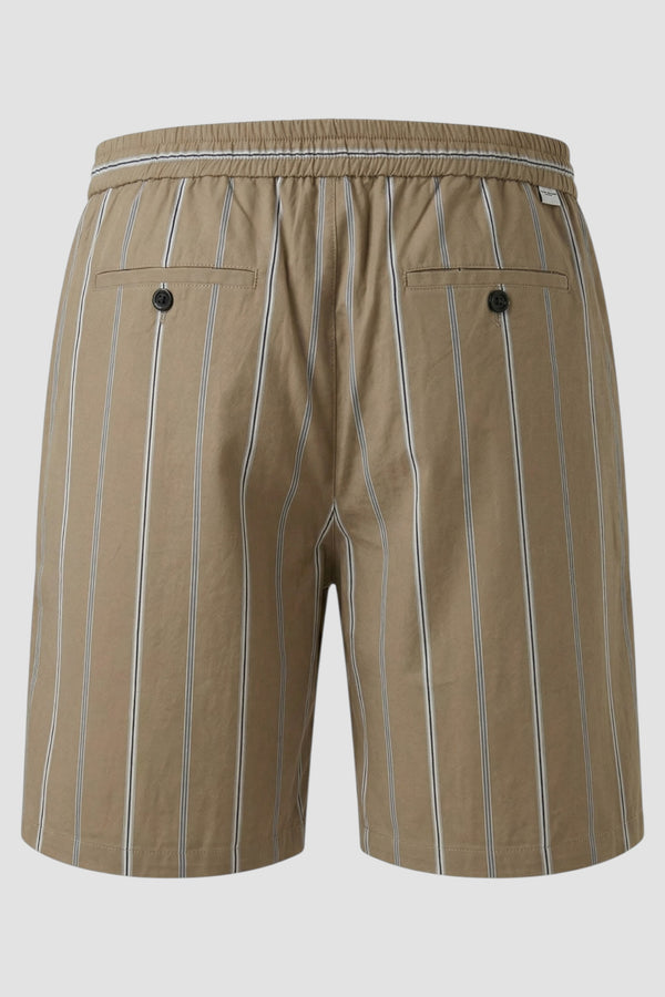 Striped cotton Bermuda shorts with elastic waistband - 3