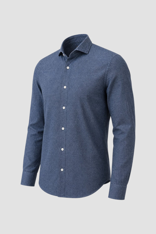 Camicia in lino e cotone denim-2
