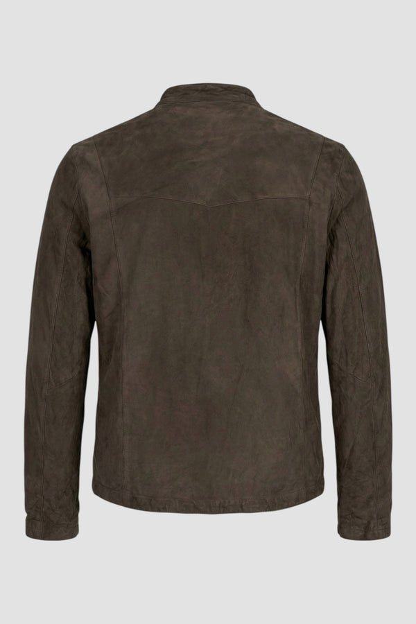 Giacca in pelle con collo coreana - 3