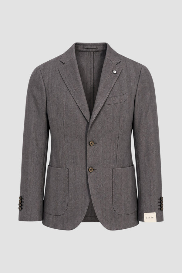Single-breasted jacket with a diagonal weave - 1