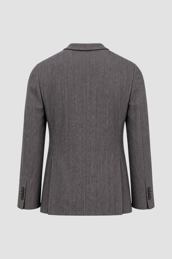 Single-breasted jacket with a diagonal weave - 3