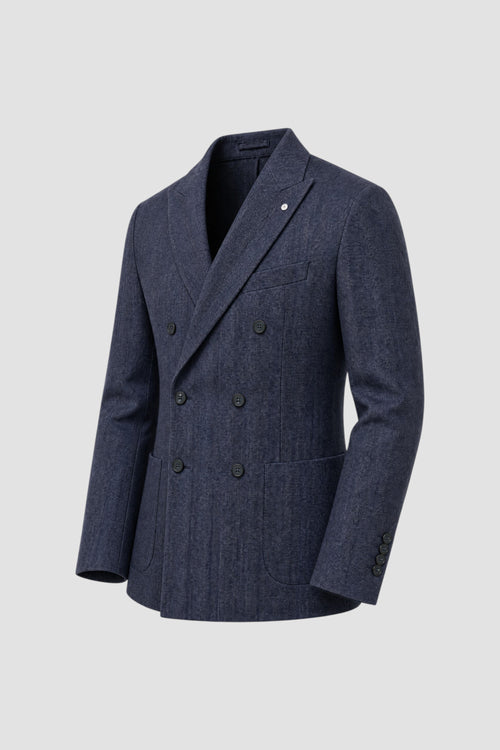 Diagonale, zweireihige Jacke-2
