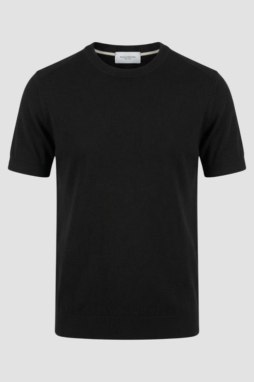 Crew-neck silk and cotton jumper