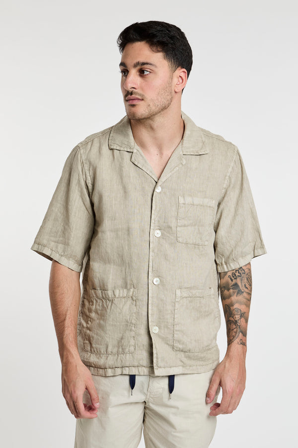 Aspesi Bowling Shirt in Linen Sand - 6