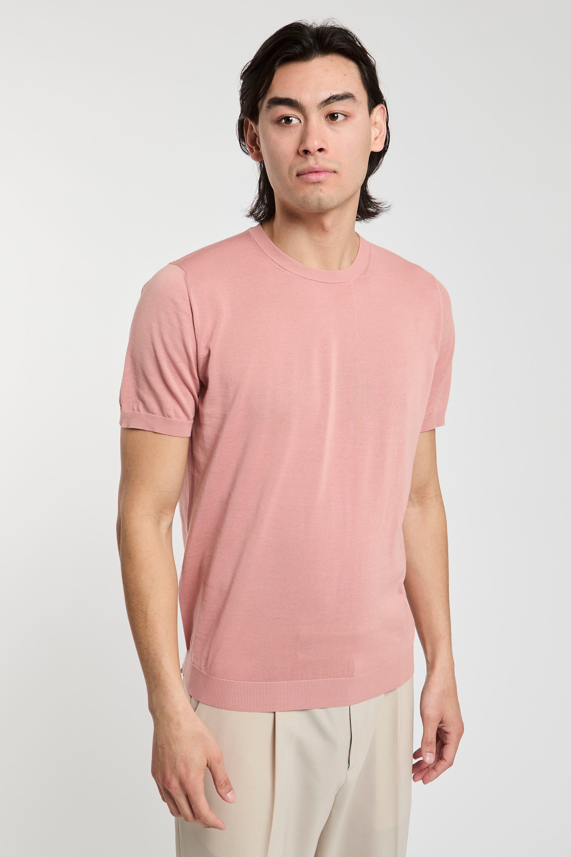 Drumohr Cotton T-Shirt in Pink-5