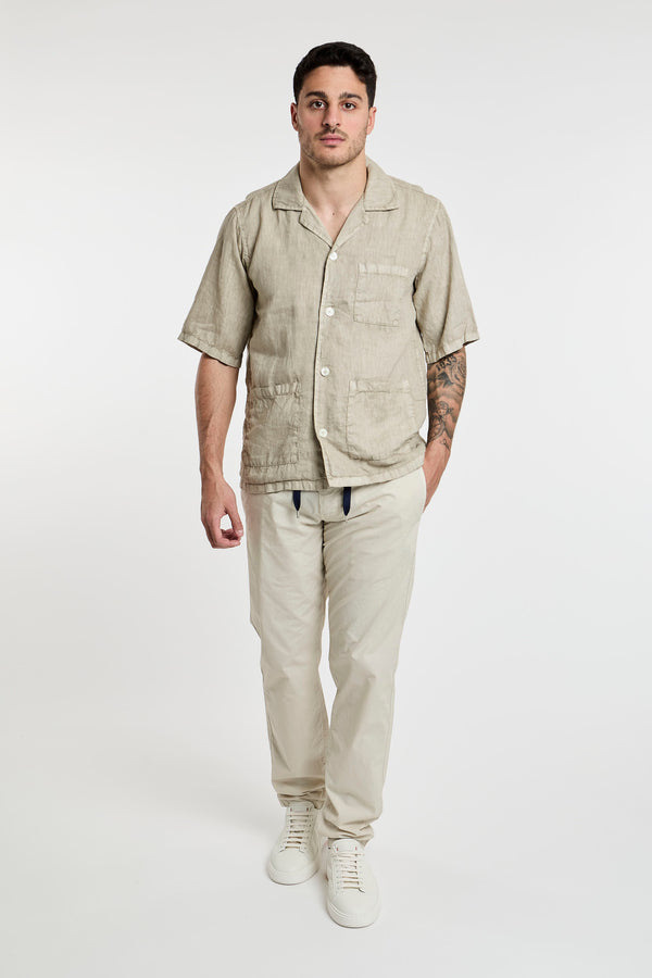 Aspesi Bowling Shirt in Linen Sand - 7