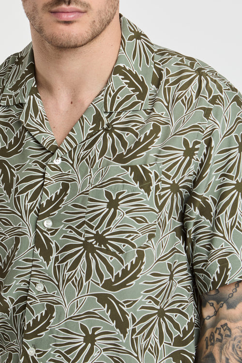 Woolrich Tropical Print Viscose Shirt Green