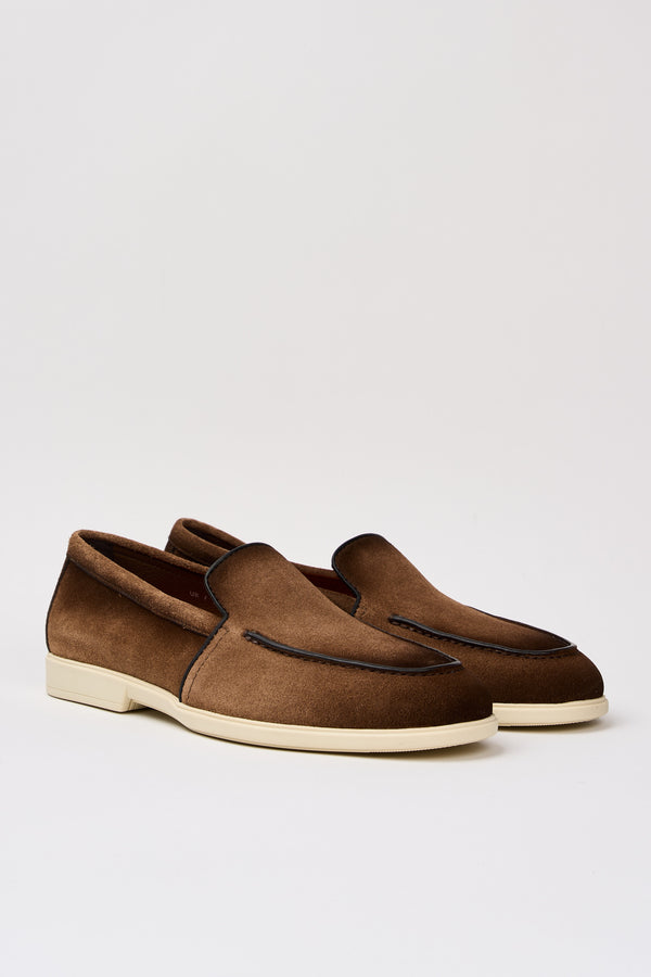 Santoni Loafer 6716 in Brown Suede - 2