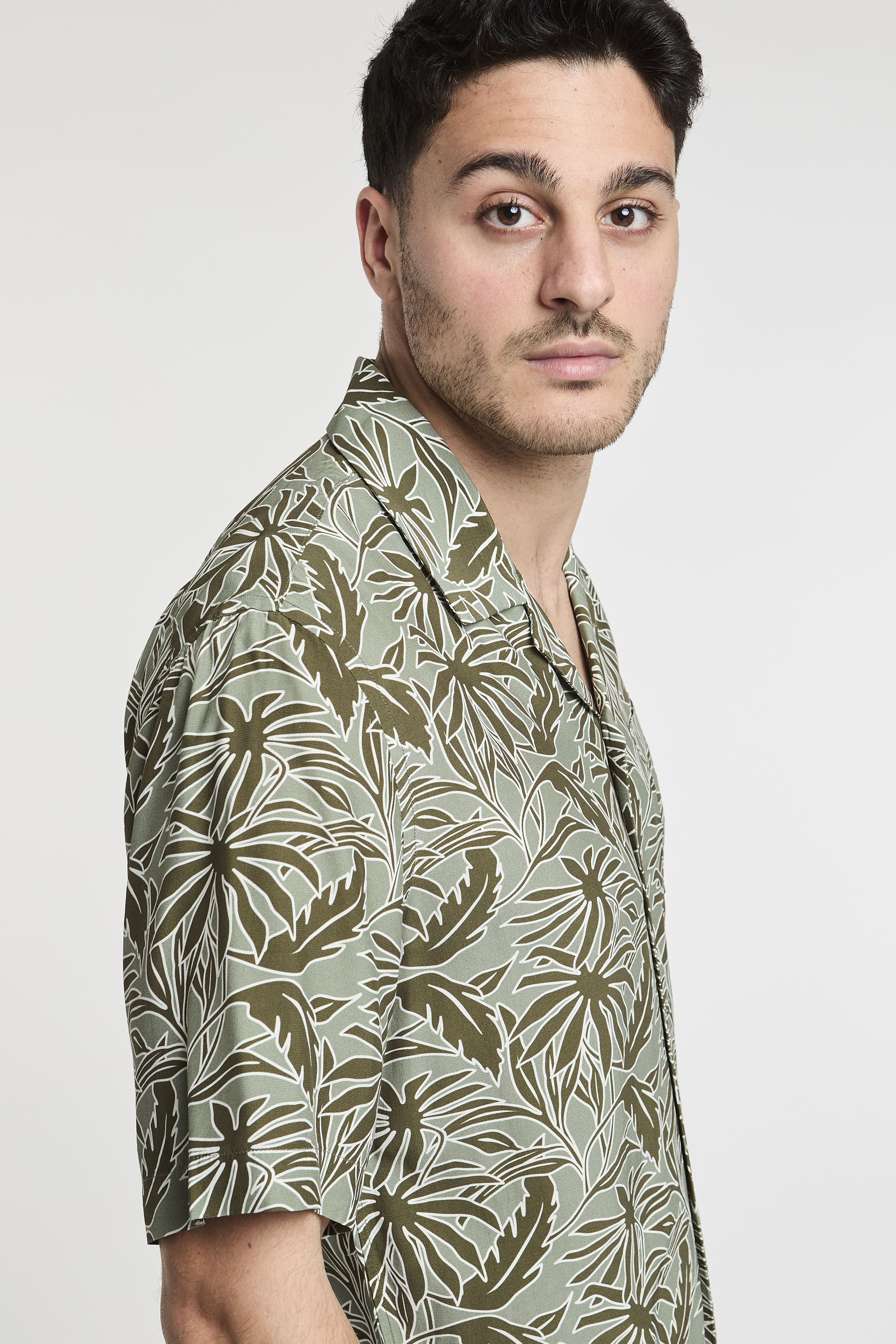 Woolrich Tropical Print Viscose Shirt Green-5