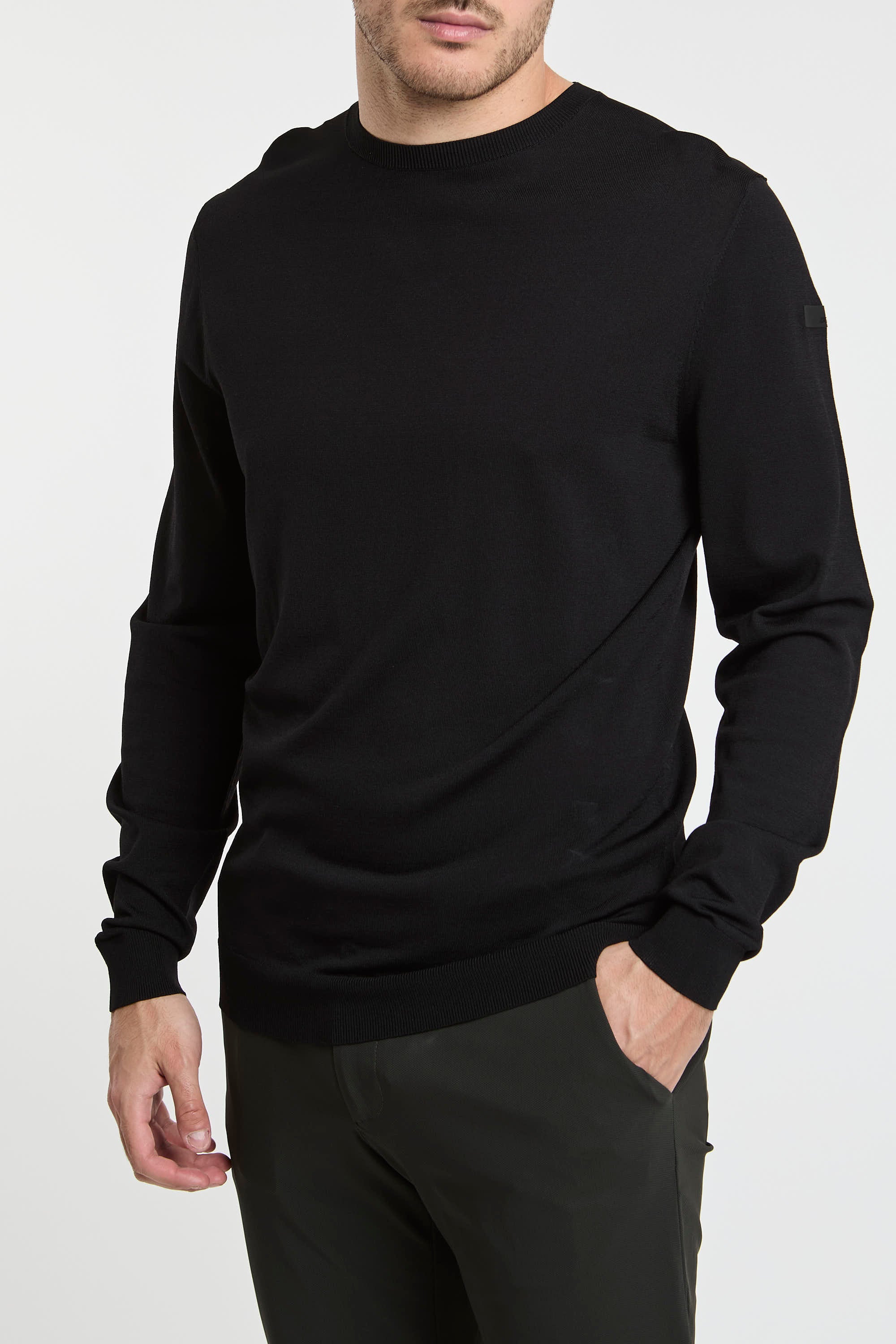 RRD Maxell Round Knit Shirt Viscose/Polyamide/Elastane Black-3