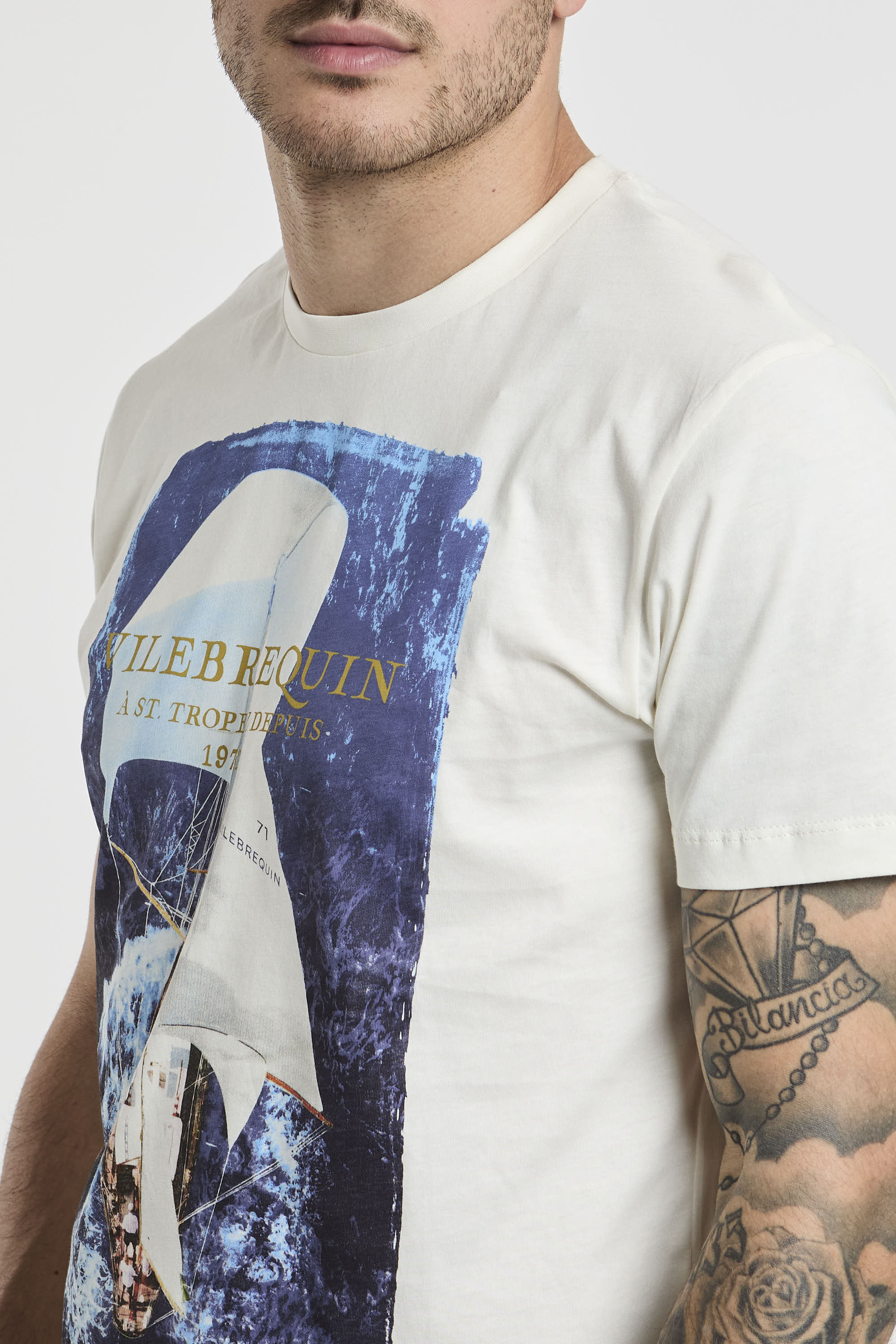 Vilebrequin Cotton T-Shirt with White Print-5