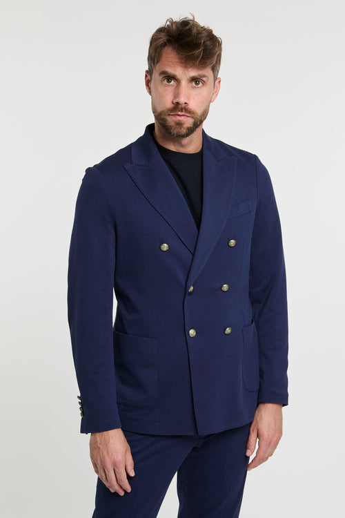 Circolo 1901 Double-breasted Cotton Jacket in Blue