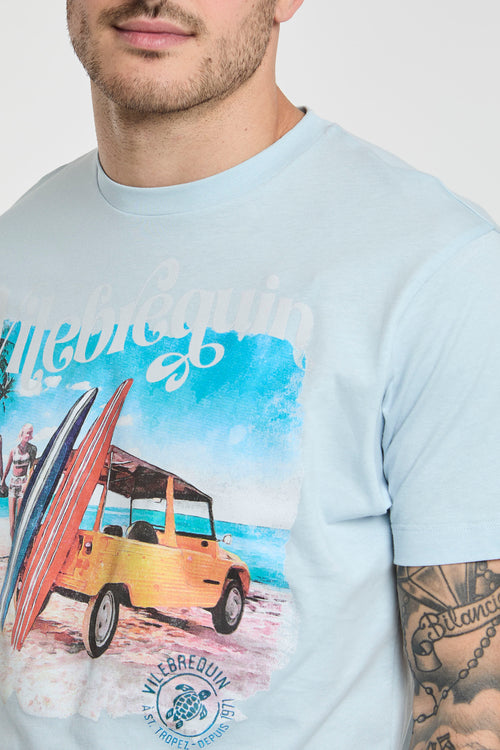 Vilebrequin T-Shirt Druck Baumwolle Blau-2