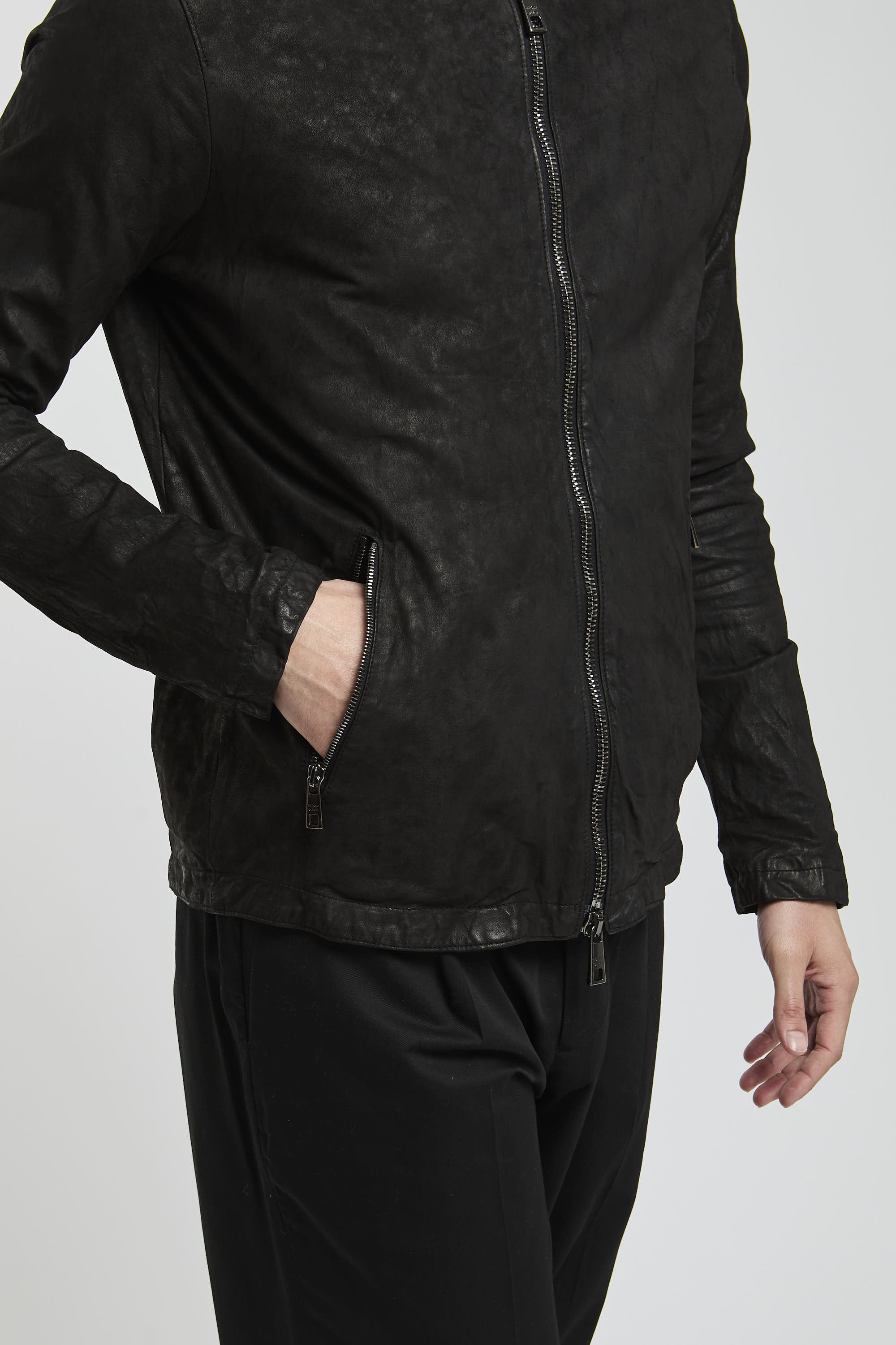 Giorgio Brato Black Leather Jacket-4