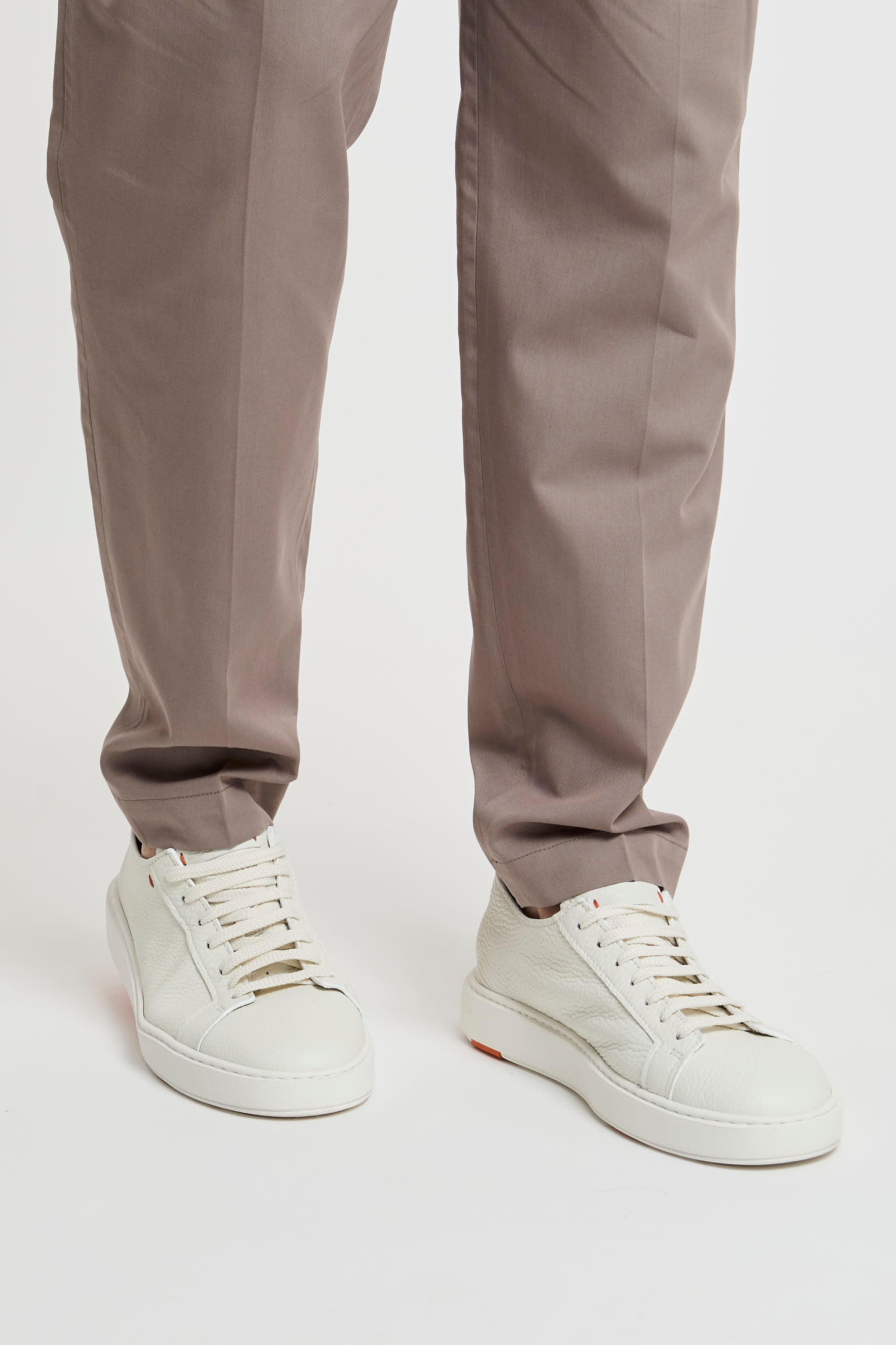 Paolo Pecora Cotton Blend Chino Trousers in Taupe-7