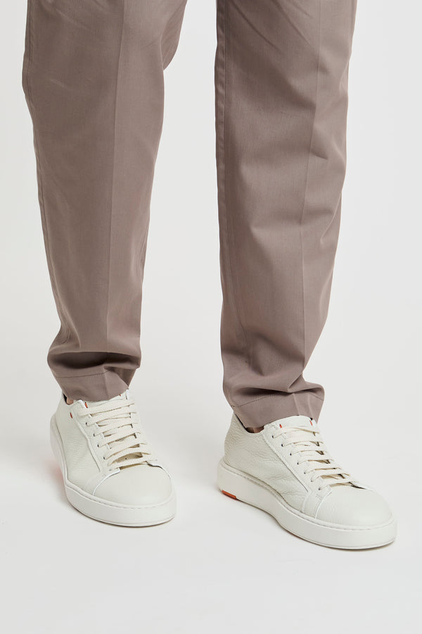 Paolo Pecora Cotton Blend Chino Trousers in Taupe - 7