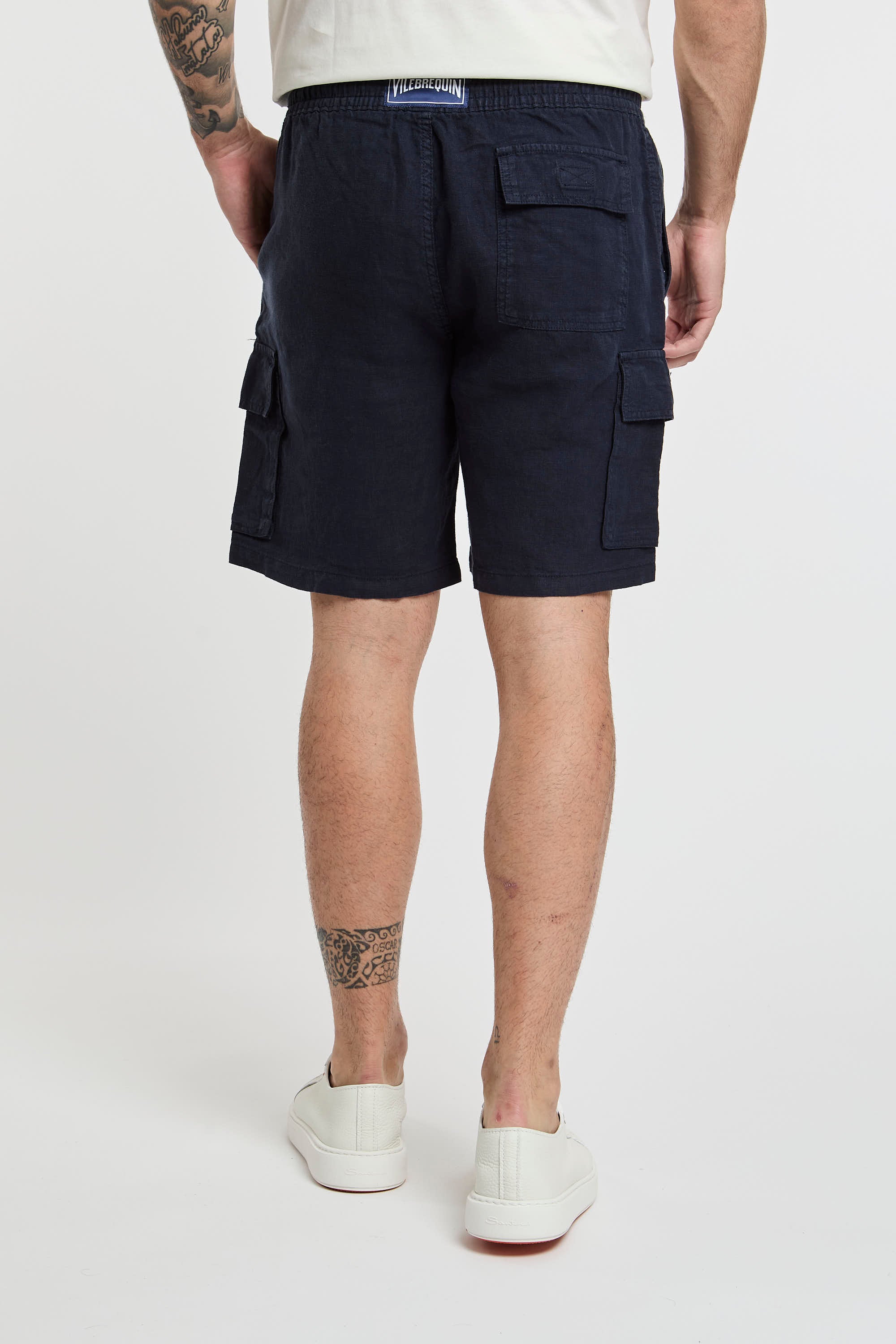 Vilebrequin Blue Linen Bermuda Shorts-4