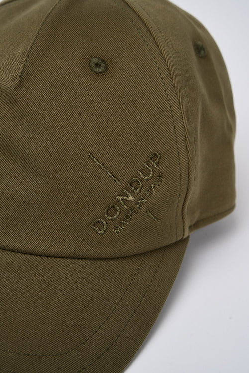 Dondup Mütze mit Besticktem Logo Baumwolle Grün-2