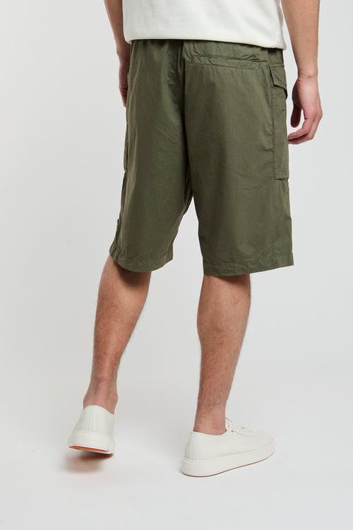 Aspesi Green Military Cotton Cargo Bermuda Shorts-2