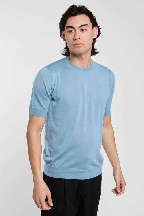 Filippo De Laurentiis T-Shirt Kaschmir/Seide Blau