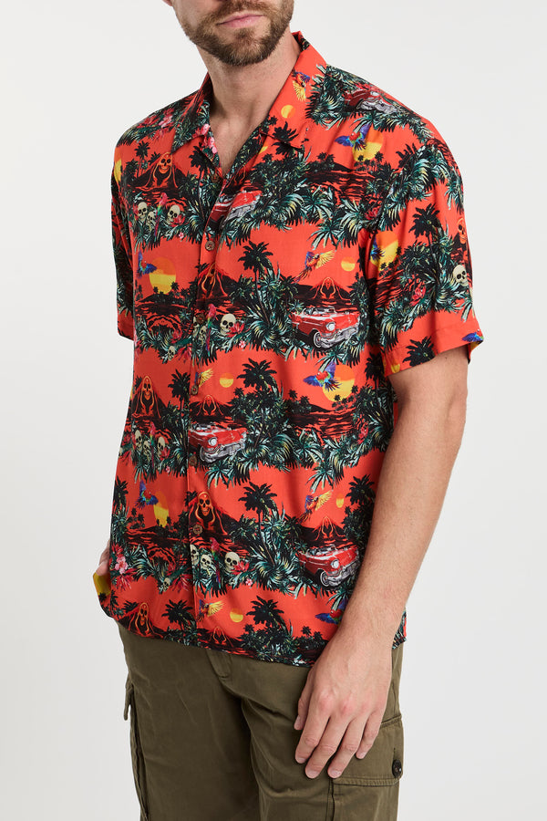 Mauna Kea Hawaiian Print Viscose Shirt Orange - 3