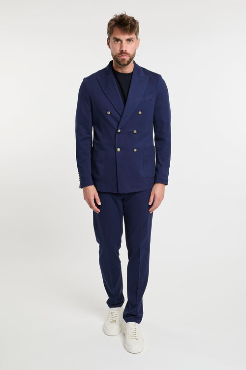 Circolo 1901 Double-breasted Cotton Jacket in Blue-2