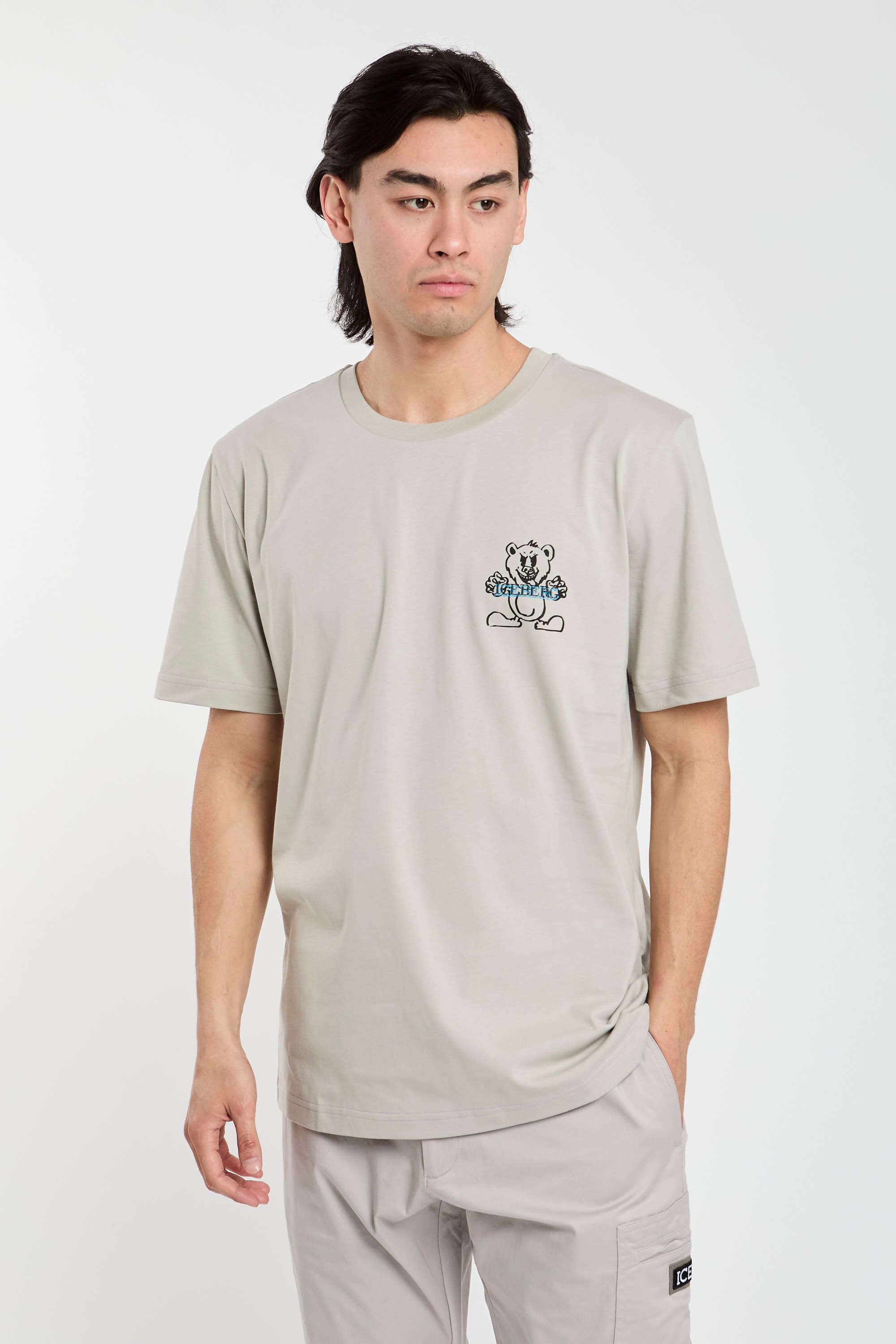 Iceberg Beige Cotton Jersey T-Shirt-1