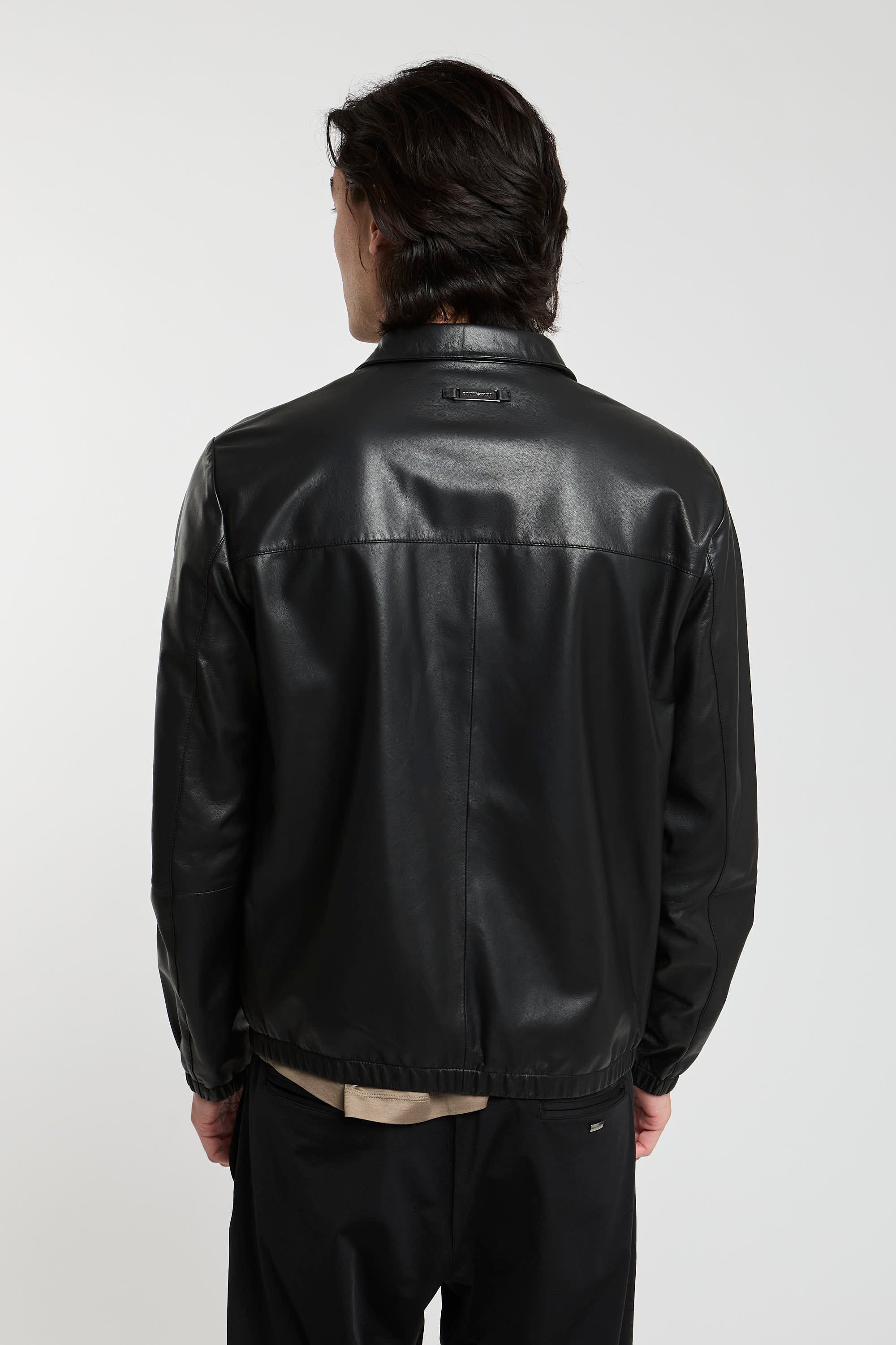 Emporio Armani Black Leather Jacket-3