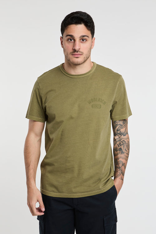Woolrich T-Shirt Jersey aus reinem Baumwollgrün