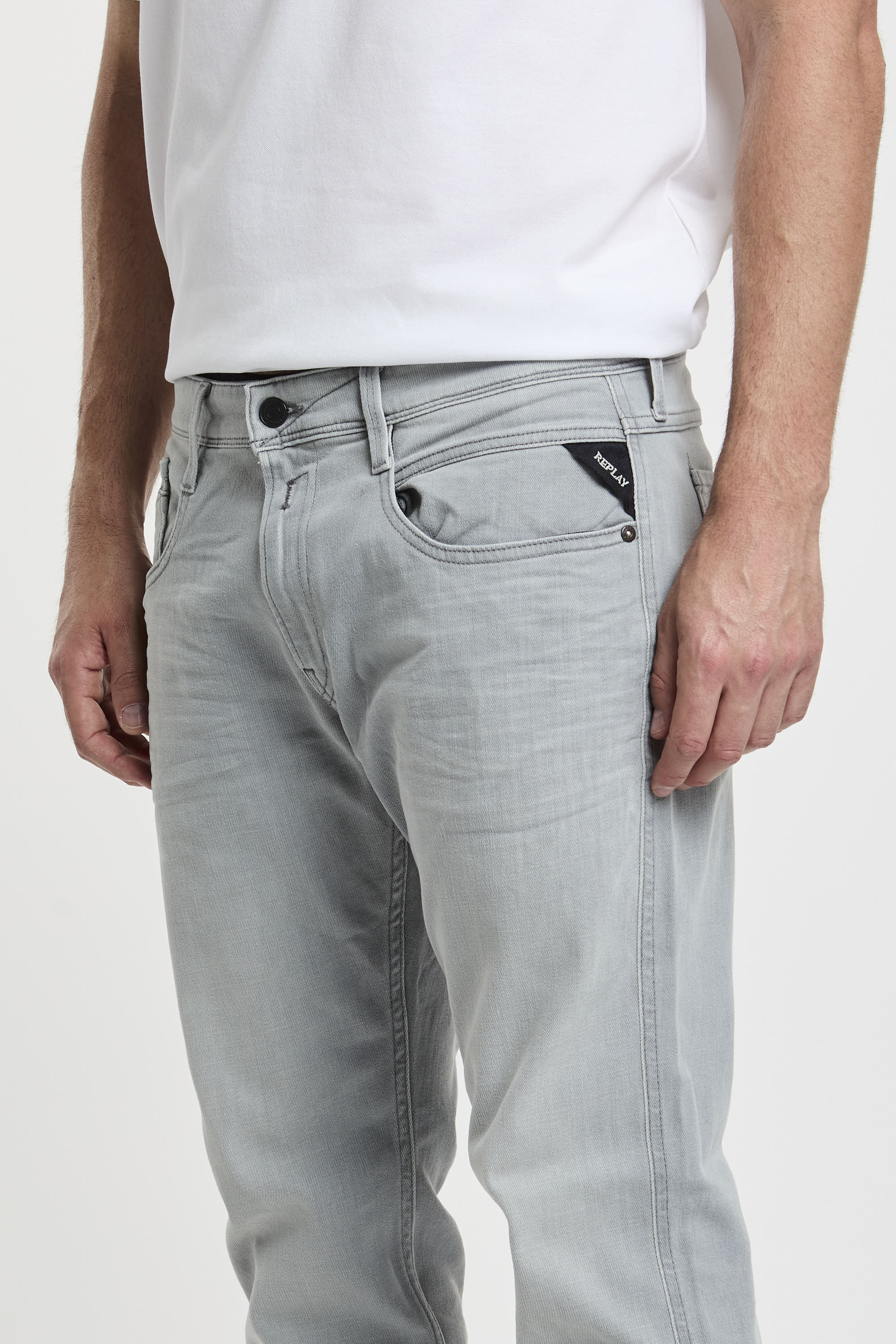 Replay Slim Fit Jeans Anbass Cotton/Elastane Light Grey-6