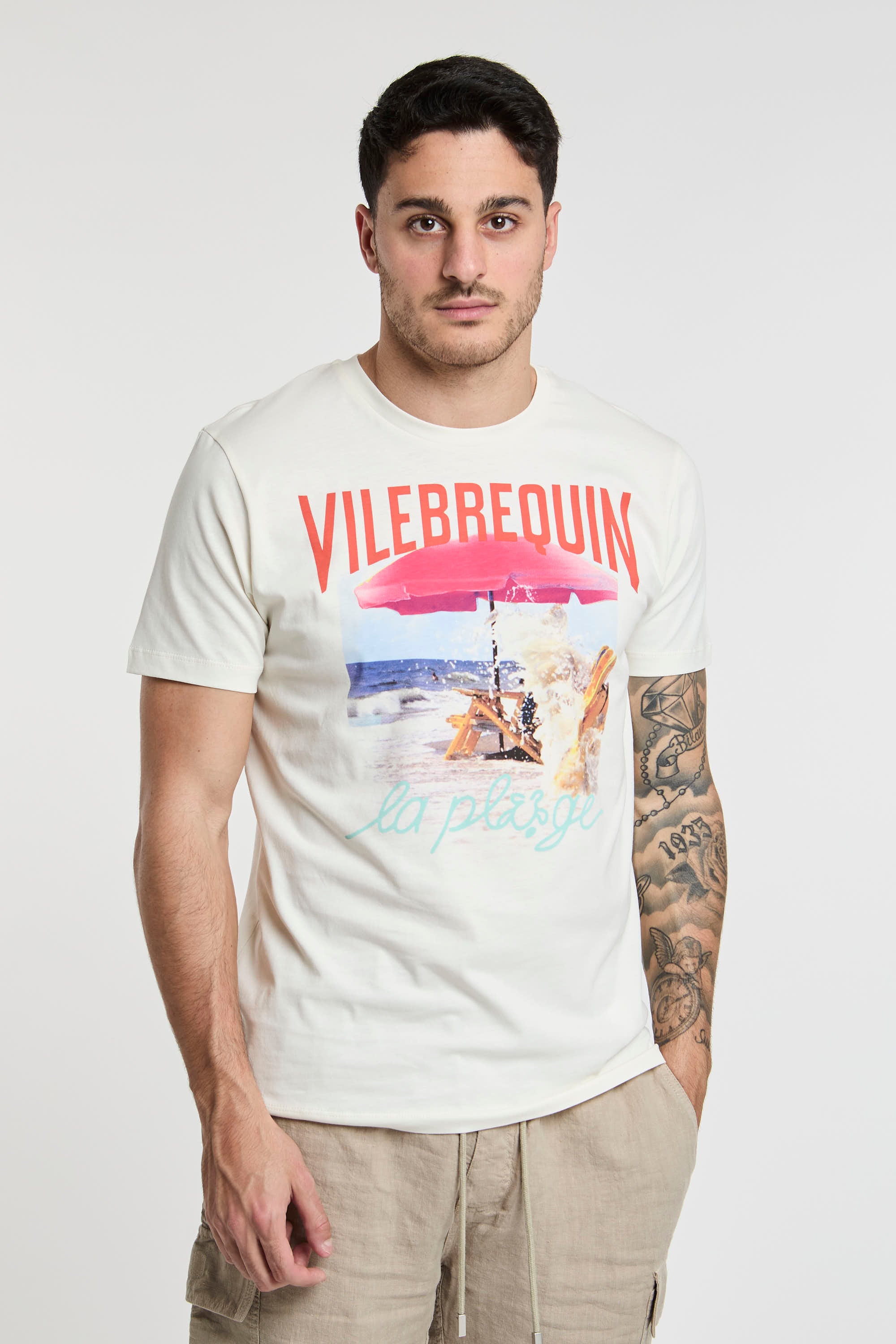 Vilebrequin T-Shirt mit Aufdruck Weißer Baumwolle-1