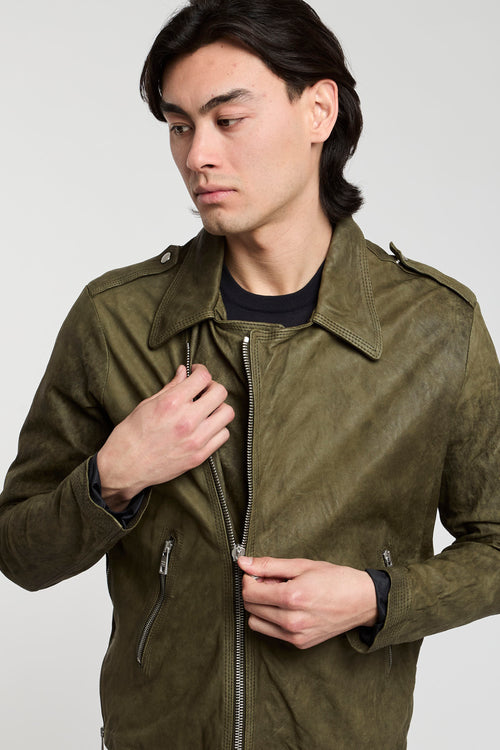 Giorgio Brato Green Leather Jacket