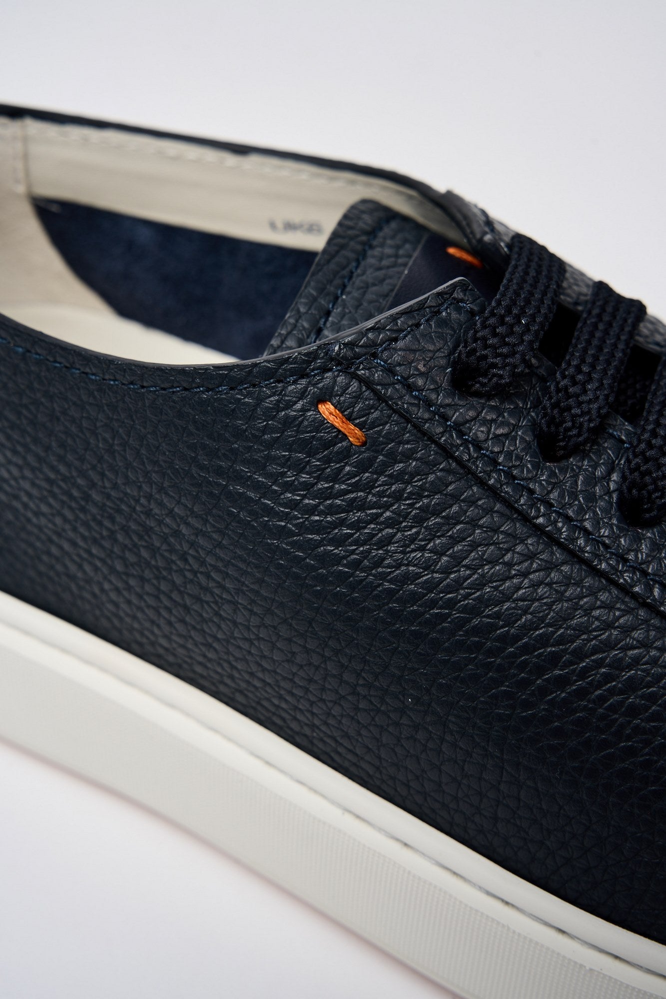 Santoni Tumbled Leather Sneakers in Blue-4