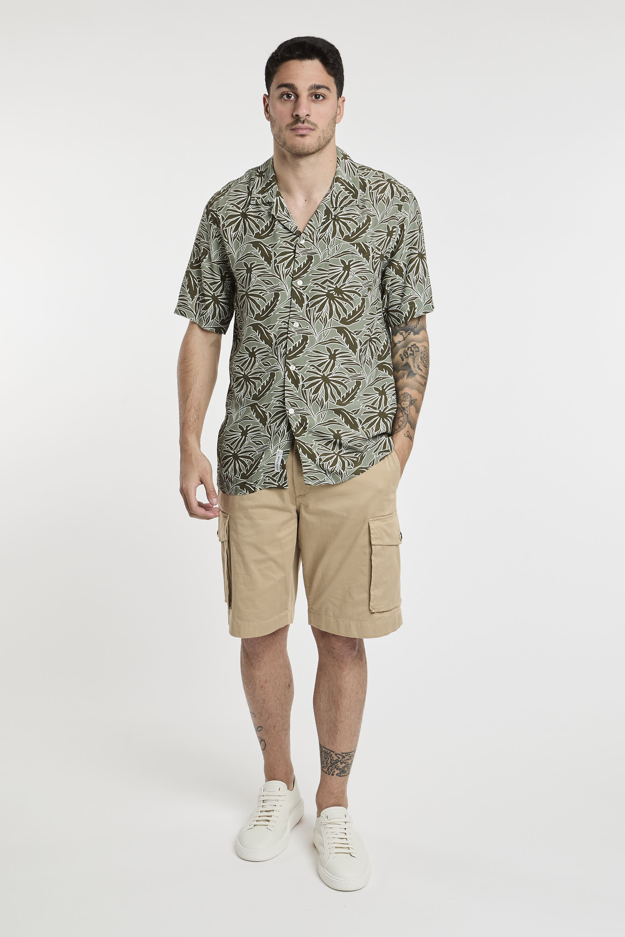 Woolrich Tropical Print Viscose Shirt Green-4