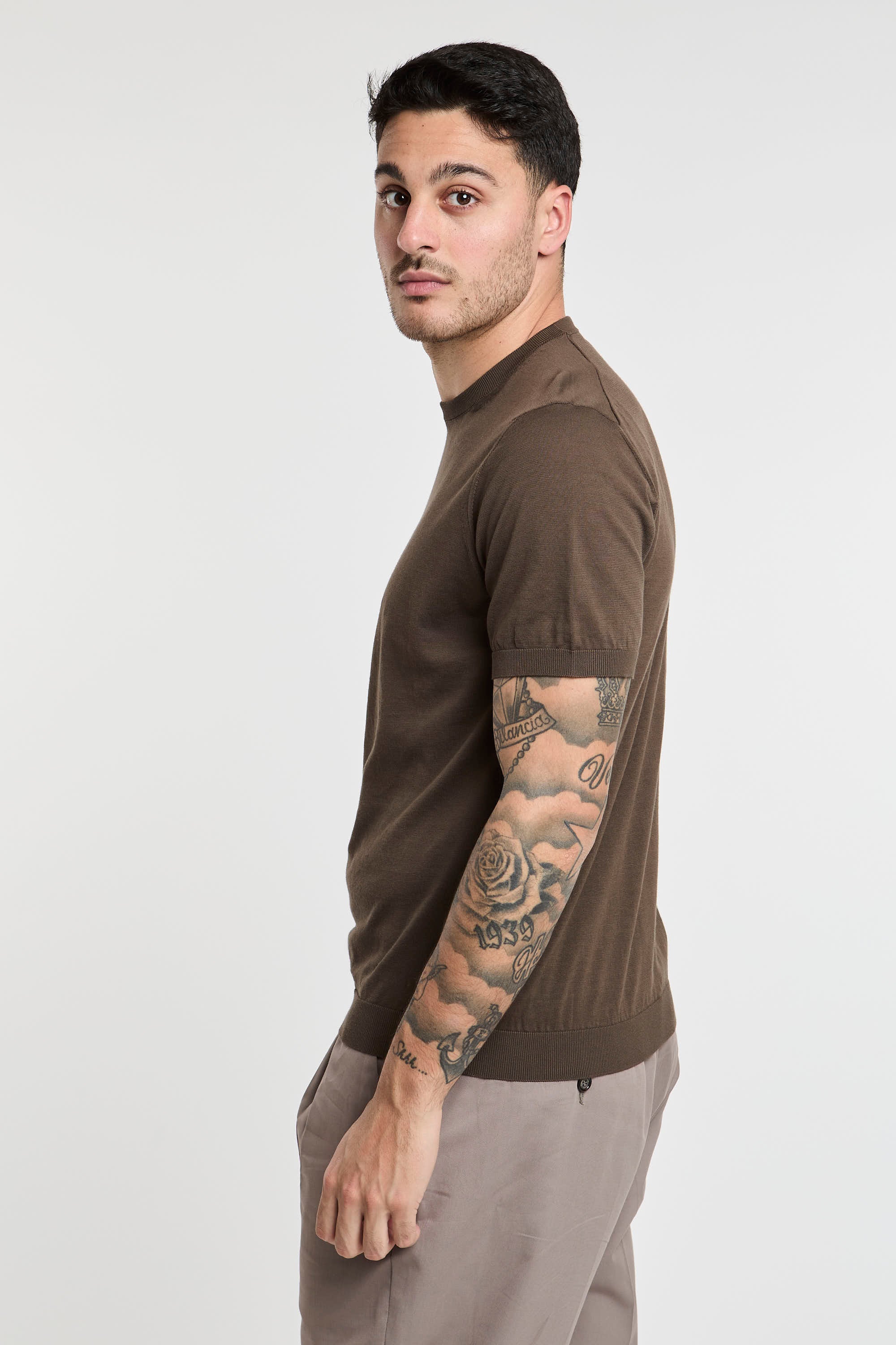 Drumohr Cotton T-shirt Brown-3