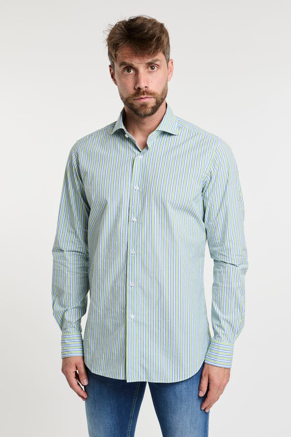 Xacus Blue Striped Cotton Shirt - 3