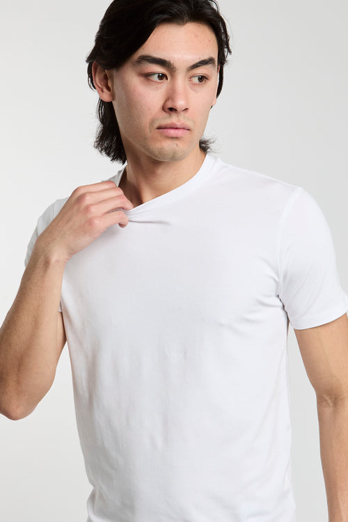 Emporio Armani T-Shirt aus Viskose/Elastan in Weiß